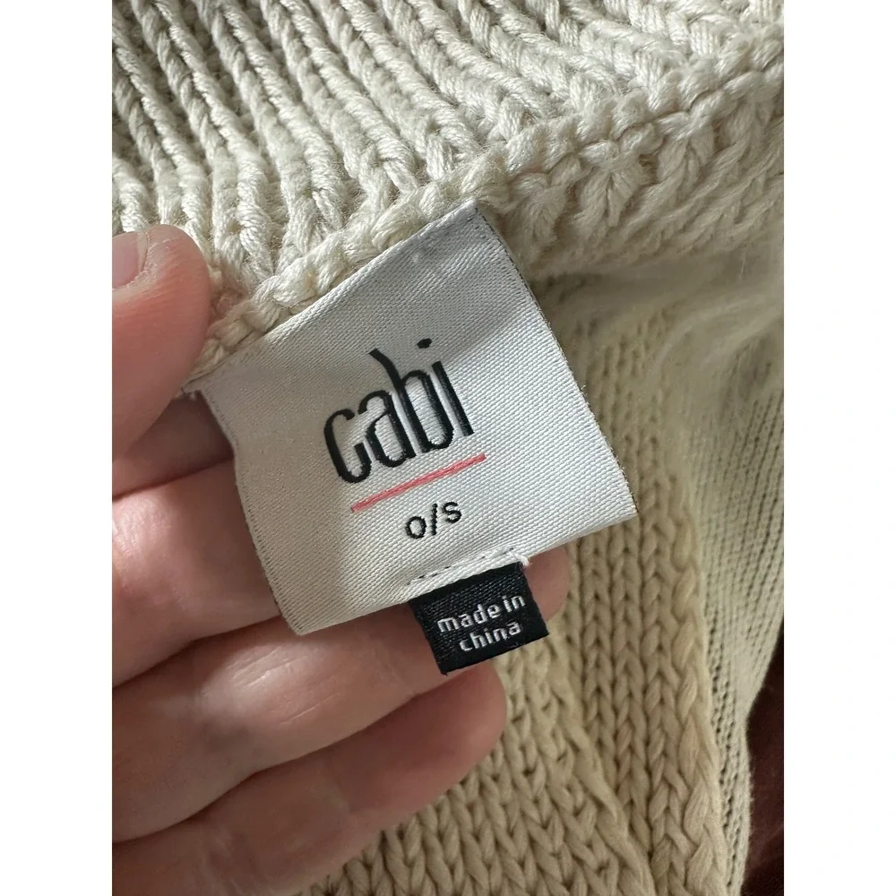 Cabi Scarf Women OS Cream Infinity Faux Fur Trim Knit 3000 Winter Cozy Accessory